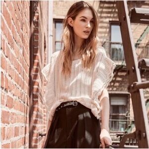 IRO Dafgan Ruffle Sleeve Knit Sweater Wool Alpaca